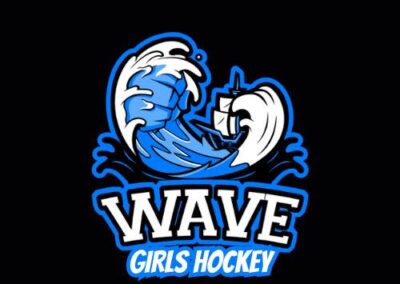 Street Justice sponsors the Wave Girls Hockey team, featuring the team logo with a blue wave and hockey imagery on a black background.
